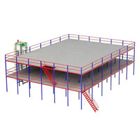 Plateforme de stockage en acier pour loft, mezzanine à deux niveaux pour atelier, bureau, usine, entrepôt - Cloison amovible