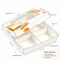 Boîte en papier multi-compartiments sur mesure pour l'emballage de pâtisseries, boîte cadeau en papier divisée