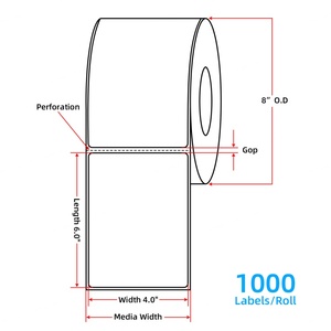 Rollo de Papel Autoadhesivo Térmico Personalizado, Etiquetas en Blanco de 4*6 Pulgadas, Etiquetas de Envío en Forma de Abanico, 100x150mm, Resistentes al Agua - Product Image 3
