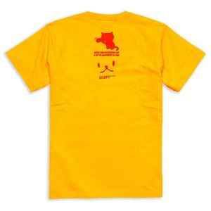 T-shirt Unisex a Maniche Corte Scopy con Stampa Gatto Giallo Dorato e Design Gatto che Fa il Segno - Abbigliamento Promozionale - Product Image 1