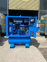 Compresor de Aire de Tornillo Sin Aceite Todo en Uno Guxing EMP-10A 22/15/11/7.5Kw con Secador de Aire, Tanque, CA 380V, Refrigerado por Aire, Silencioso, Estacionario AI