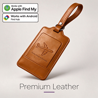 Traceur GPS pour bagages en cuir, localisateur anti-perte, recharge sans fil compatible avec Apple Find My et Android Find Hub