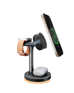 Đa Chức Năng 25W Dock Đứng RGB Ánh Sáng Nhanh Chóng Sạc Phổ 4-Trong-1 Sạc Không Dây Bt Loa Từ Có Thể Gập Lại - Product Image 1