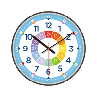 Horloge d'apprentissage pour enfants Silencieux Dire l'heure Horloges d'enseignement Non-tic-tac Enfants pour les horloges de salle de classe Horloges murales pour enfants