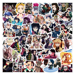 ZY1347C 100 Uds. Pegatinas de Anime <span class=keywords><strong>Kimetsu</strong></span> <span class=keywords><strong>No</strong></span> <span class=keywords><strong>Yaiba</strong></span>, Impermeables, para Decorar Cuadernos, Patinetas, Bicicletas, Maletas, para Adolescentes y Niños - Product Image 6