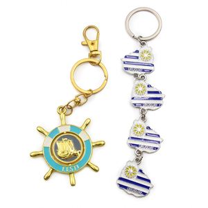 Gold Plated <b>Keychains</b> Custom <b>Personalized</b> Zinc Alloy Enamel Keyrings for Souvenir Gifts - Product Image 2