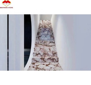 Italie moderne personnalisé alto luxe prix de la pierre rose rose marbre Bvlgari dalles de marbre rose pour table de revêtement de sol - Product Image 3