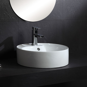 Lavabo de salle de bain artisanal de haute qualité, petit lavabo de comptoir rond - Product Image 4