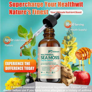 Tetesan cairan klorofil lumut laut dengan minyak biji hitam, Ashwagandha, <span class=keywords><strong>Moringa</strong></span>, kunyit, Elderberry, mulein untuk dukungan imun - Product Image 4