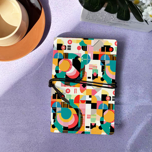 Cuaderno hecho a mano A6, hojas reemplazables, regalo reflexivo para maestros en el Día del maestro con círculos, cuadrados, líneas y formas - Product Image 1