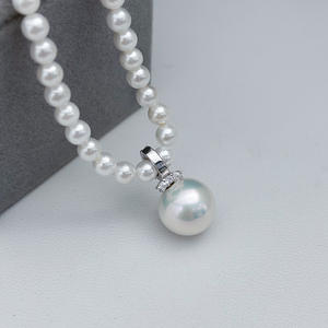 Colgante de Plata S925 con Cuentas Redondas de 9-13 mm, Accesorios de Perlas para DIY, Colgante de Collar con Hebilla Vacía 31156 - Product Image 1