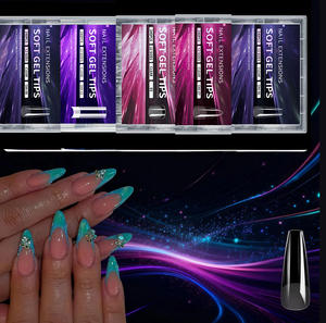 240 capsules d'ongles artificiels en ABS semi-mat, formes amande, French, cercueil, couvrance totale, pour <span class=keywords><strong>extension</strong></span> - Product Image 1