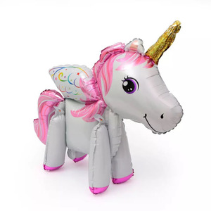 Carino meraviglioso giocattolo per bambini palloncino gonfiabile 3D unicorn stagnola palloncino - Product Image 3