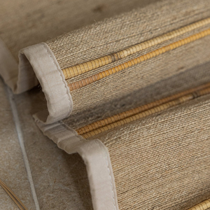 Tende in Stile Giapponese-Cinese in Canna Naturale e Lino - Tende a Rullo Sollevabili per Sala da Tè, Studio e Finestre Piccole - Product Image 5