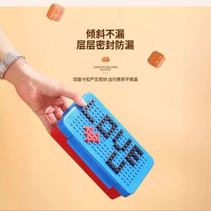 Lonchera Bento de Plástico Multifuncional Minimalista con Bloques Creativos Personalizados al por Mayor, Rompecabezas de Píxeles DIY para Niños en Edad Escolar - Product Image 4