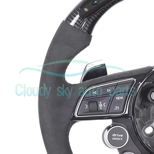 Volant en fibre de carbone véritable avec écran LED et bouton de démarrage à quatre touches pour RS3 R8 S6 <span class=keywords><strong>Q5</strong></span> Q7 - Vente flash - Product Image 4