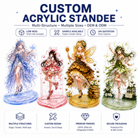 Display Anime Akrilik Embossed & Cetak UV Dua Sisi dengan Foil Perak MOQ Rendah OEM & ODM Akrilik Transparansi Tinggi