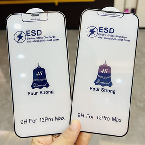 ESD ฟิล์มกระจกนิรภัยป้องกันไฟฟ้าสถิตย์,ฟิล์มกันรอยแบบเต็มจอสำหรับ iPhone 14 Pro Max 13 Mini 12 11 XS XR X 8 7 6 Plus SE - Product Image 1
