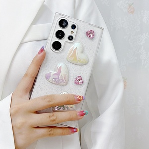 Funda de Teléfono con Diseño de Corazón Láser, Perlas y Brillo para Samsung S25 S24 A54 A34 A23 A53 A73 A52S S23 Ultra S22 Plus S21 S20FE Note20 - Product Image 2