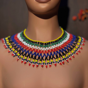 AHAYA, collar de cobre de estilo bohemio para mujer, hecho a mano, con cuentas geométricas, chal exagerado Vintage, babero, Gargantilla, Declaración Africana - Product Image 5