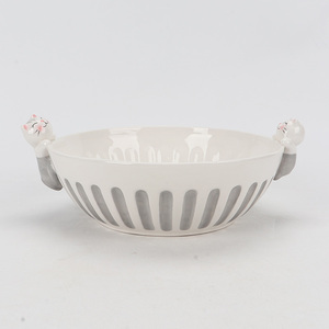 Caja de baratija de <span class=keywords><strong>gato</strong></span> lindo de cerámica pintada a mano, caja de anillo de gatito - Product Image 3