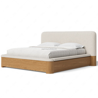 Cama King Size de Madera Tapizada de Lujo Sageliving con Mesitas de Noche, Estructura de Cama King Size, Muebles de Dormitorio Personalizables