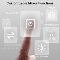 Miroir intelligent de salle de bains avec rétroéclairage LED, demi-lune, écran tactile, interrupteur mural décoratif pour salon, appartement et villa