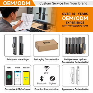Serrure de porte intelligente à empreintes digitales D1-8, synchronisation <span class=keywords><strong>Web</strong></span> et application, fonctionnement semi-automatique, serrure électronique - Product Image 5