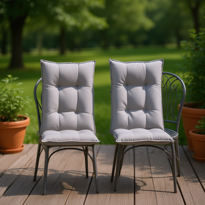 Juego de 2 cojines para silla con respaldo alto, color gris, tela Oxford, cojines duraderos para exteriores - Product Image 2