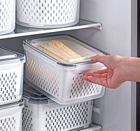 Ensemble de contenants de stockage pour aliments frais en plastique pour légumes, fruits, viande, réfrigérateur, avec couvercles