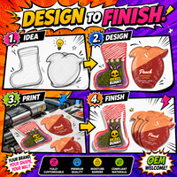 Sacs en Mylar découpés sur mesure, forme spéciale, panneau avant transparent, finition brillante, emballage refermable réutilisable pour l'affichage de la marque en détail