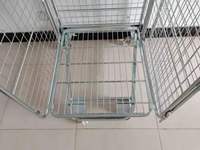 Carro de malla plegable de acero de alta resistencia con cuatro ruedas para logística y compras, tamaño personalizado, 500 kg, OEM