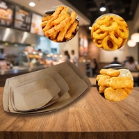 Barquette en papier kraft pour frites, nuggets de poulet, emballage de snacks à emporter, contenant alimentaire écologique, vente en gros, sur mesure