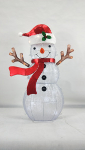 Luces Navideñas de Diseño Nuevo, Decoración LED de Muñeco de Nieve y Papá Noel para Jardín, Fiesta, Hotel, Centro Comercial, con Luces Blancas Cálidas - Product Image 2