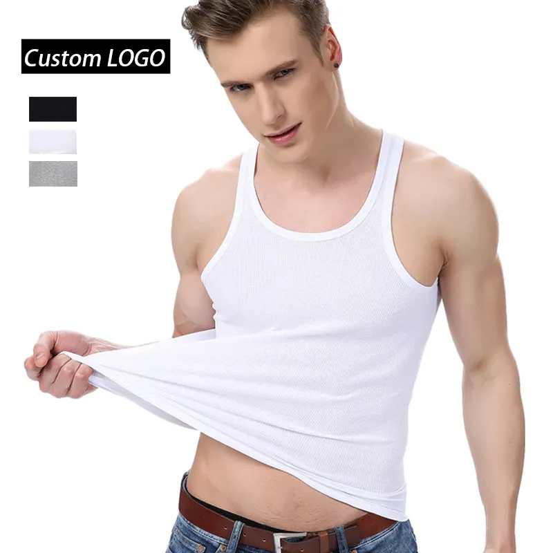 High Quality Wholesale White Undershirts Cotton Vest Tank Top Men Underwear Undershirt
