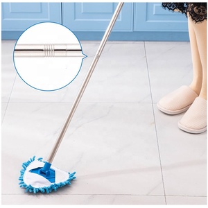 Vadrouille plate à manche télescopique en microfibre vadrouille à main libre vadrouille triangulaire avec fenêtre en verre - Product Image 2