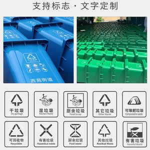 Outdoor Classified Trash Can 240L Octagonal With <b>Lid</b> Green Kitchen Waste <b>Bin</b> For Public Place Commercial Use - Product Image 5