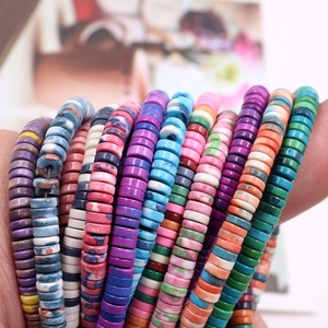 Listo para Enviar: Cuentas de Piedra Heishi de 1x4mm, Cuentas de Disco de Cristal Natural, Cuentas Espaciadoras para Fabricación de Joyas y Pulseras, Colores Surtidos, Venta al por Mayor - Product Image 2