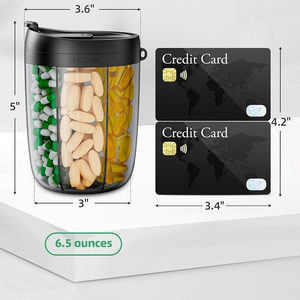 6 Grids Large Pill Cup Bottle Organizer Supplement Organizer <b>for</b> Holding 6 Various Vitamins Travel Pill Case Box Straw <b>Container</b> - Product Image 2