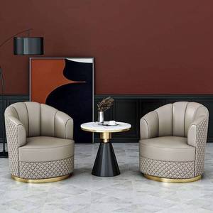Silla Moderna Acolchada de Cuero PU para Sala de Estar con Patas de Metal, Respaldo Sólido, Silla de Descanso para el Hogar, Diseño Contemporáneo - Product Image 3