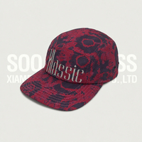 Topi Camping Soochic Sporty Snapback Bordir Custom Poliester Full Print 5 Panel Terstruktur dengan Gesper Plastik untuk Dewasa Outdoor