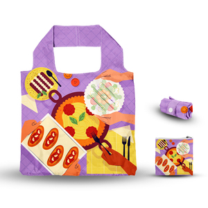 Túi gấp gọn giá cả cạnh tranh chất liệu RPET dùng cho chợ nông sản, kiểu dáng như túi <span class=keywords><strong>Beyond</strong></span> the Vines, có thể gấp gọn, tái sử dụng, mini, làm từ polyester tái chế - Product Image 1