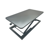 Bureau pliant en alliage d'aluminium léger, best-seller, avec élévateur pneumatique pour bureau à domicile et espaces de travail mobiles
