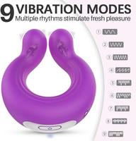 Doppelköpfiger Vibrierender Verriegelungs-Super-Matic Sexspielzeug Penis- und Klitoris-Stimulationsring für Paare