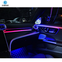 Luces Ambientales RGB para el Interior del Automóvil, 9 Piezas, para Mercedes-Benz GLC (X253/C253/W253/W254), Control por Aplicación y Pantalla, Manijas de Puerta, Rejillas de Ventilación