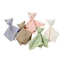 Haute qualité bébé Lovey couverture peluche Animal mignon vache mousseline bébé couverture de sécurité 100% coton doux bébé couette