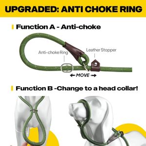 Slip Rope 1.8m One-Size-Fits-All Kein Halsband oder Geschirr erforderlich Langlebige Kletterer Hundes eil Leine mit reflektieren den Nähten - Product Image 3