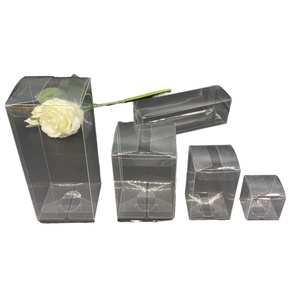 Boîte d'emballage rectangulaire pliable transparente en PET recyclé personnalisée pour bougies et artisanat avec impression UV - Product Image 1