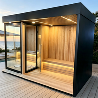 Nouvelle Arrivée Sauna Extérieur en Bois à Lumière Rouge Sèche, Sauna Infrarouge en Bois avec Poêles Brûleurs pour Détente en Plein Air