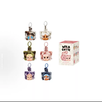 Nouvelle Arrivée : Porte-clés en Peluche PVC Thème Animaux de la Série Officielle Originale Wild Cutie, Boîte Mystère, Jouets à l'Échelle 1/12